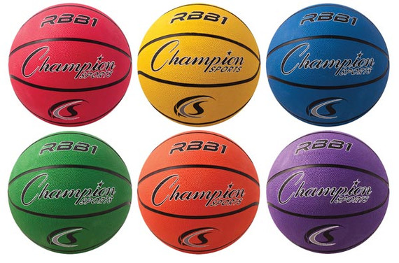 Champion Sports Rubber Basketballs - Official (set Of 6 Colors)