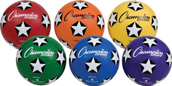 Champion Sports Colored Rubber Soccer Balls - Size 4 (set Of 6)