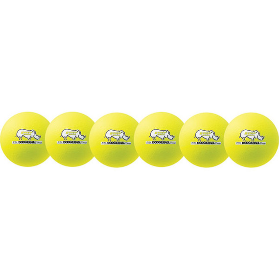 Rhino Skin Dodgeballs - 6.3" (set Of 6)(neon Yellow)