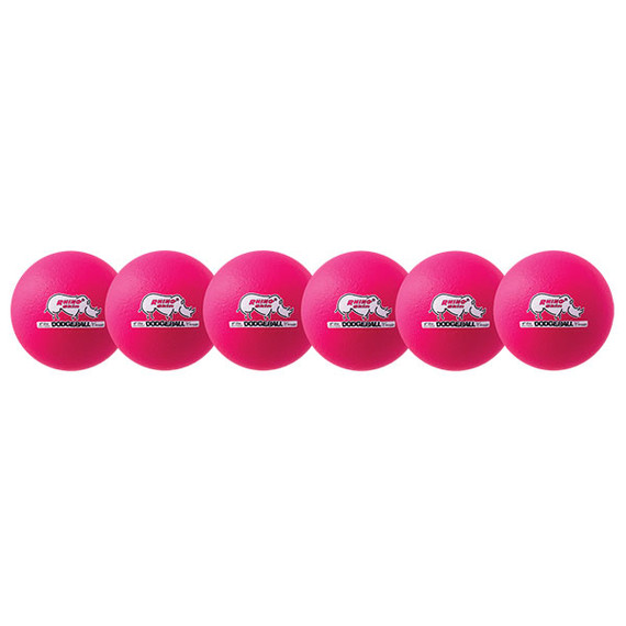 Rhino Skin Dodgeballs - 6.3" (set Of 6)(neon Pink)
