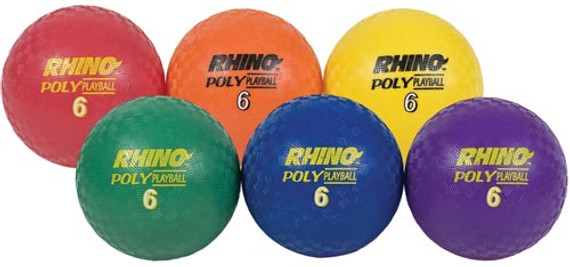 Champion Sports Ultimate Rhino Poly Playground Balls - 6" (set Of 6)