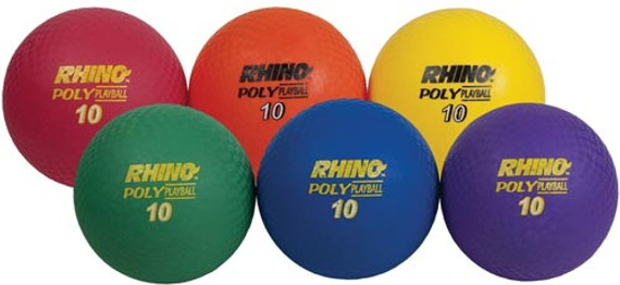 Champion Sports Ultimate Rhino Poly Playground Balls - 10 (set Of 6)
