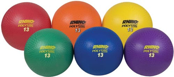 Champion Sports Ultimate Rhino Poly Playground Balls - 13 (set Of 6)