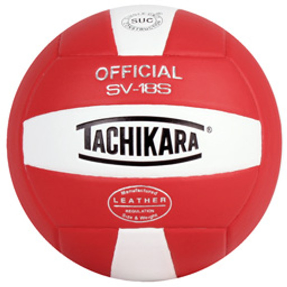 Tachikara Sv18s Composite Leather Volleyball - Red/white