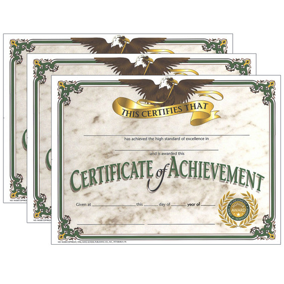 Certificate of Achievement, 30 Per Pack, 3 Packs - H-VA508-3