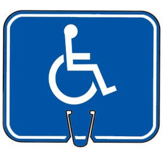 Snap-on Cone Sign - Handicapped Symbol
