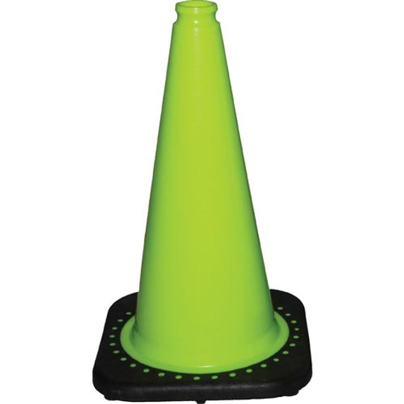 Fluorescent Green  Traffic Cone - 18"h (11" Base)