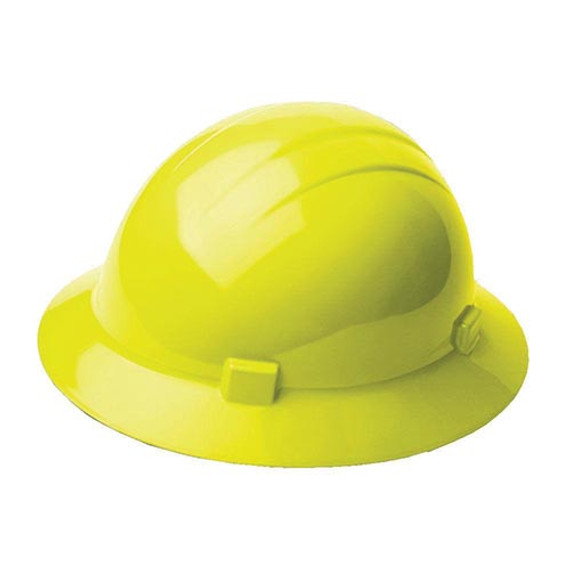 Full Brim Hard Safety Helmet - Hi-viz Yellow