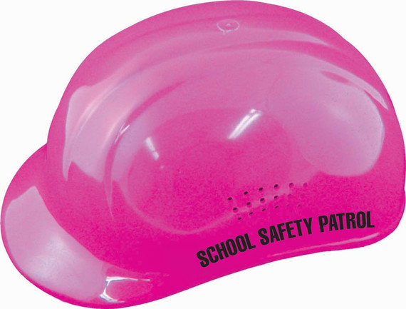 Hi-viz Safety Patrol Helmet W/ Safety Patrol Label - Pink