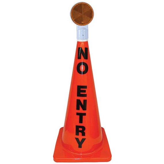 28" Orange Message Cone W/ Reflector (no Entry)