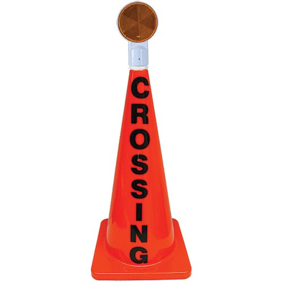 28" Orange Message Cone W/ Reflector (crossing)