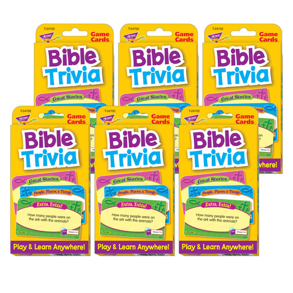 Bible Trivia Challenge Cards, Pack of 6