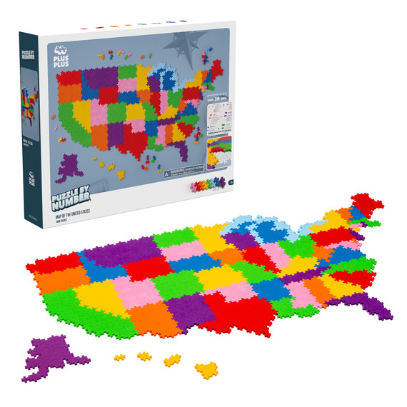 Plus-Plus Puzzle By Number - 1400 pc Map of the United States