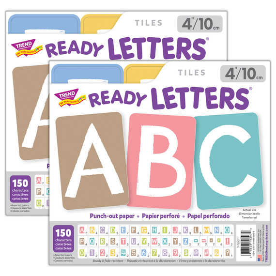 Garden Path 4" Tiles Uppercase Ready Letters, 150 Pieces Per Pack, 2 Packs