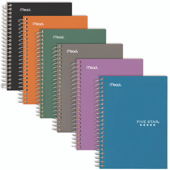 Wirebound Notebook, 1-subject, Medium/college Rule, Randomly Assorted Cover Color (80) 7.5 X 5.5 Sheets