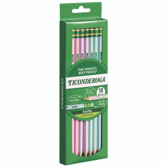 Pre-sharpened Pencil, 2.2 Mm, Hb (#2), Black Lead, Pastel Assorted Barrel, 18/pack