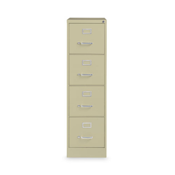 Four-drawer Economy Vertical File, Letter-size File Drawers, 15" X 22" X 52", Putty