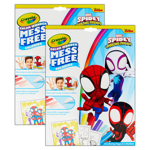 Color Wonder Coloring Pad & Markers, Spidey and His Amazing Friends, 2 Sets