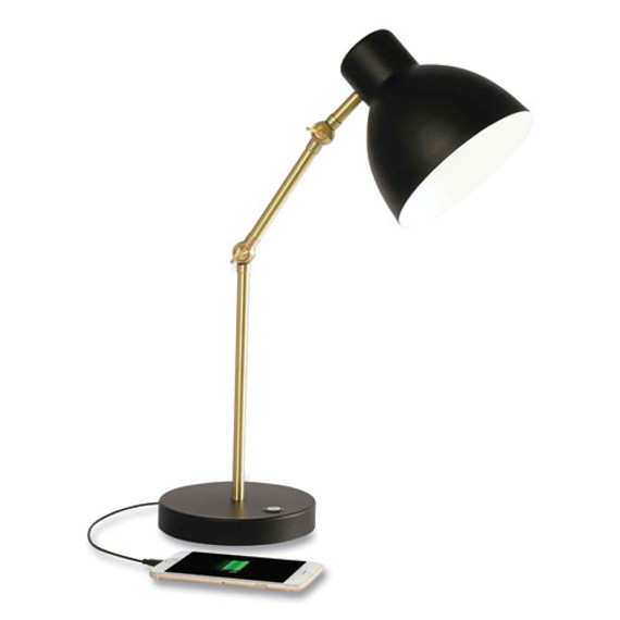 Wellness Series Adapt Led Desk Lamp, 7" To 22" High, Black
