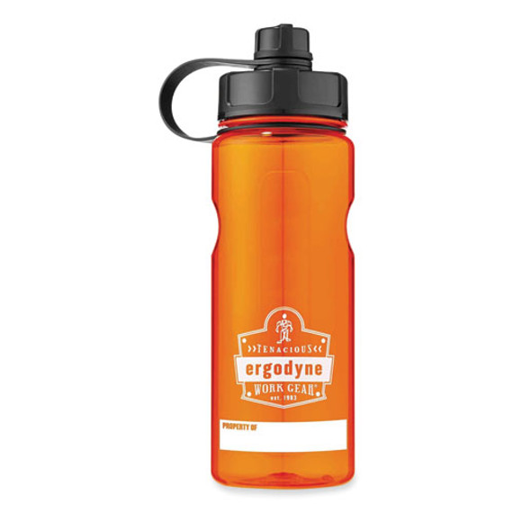 Chill-its 5151 Plastic Wide Mouth Water Bottle, 34 Oz, Orange