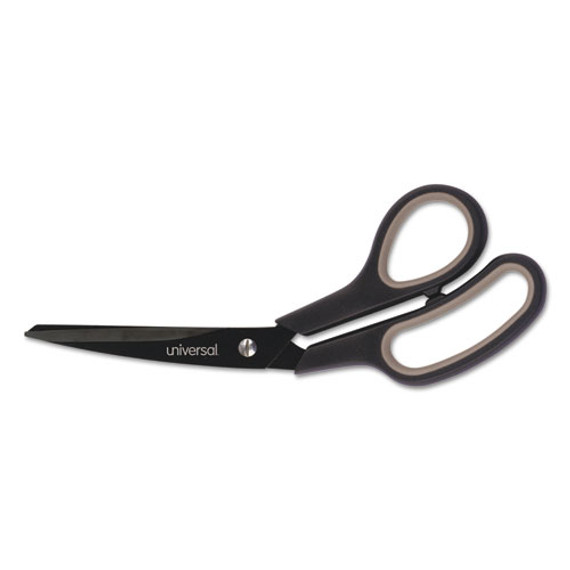 Industrial Carbon Blade Scissors, 8" Long, 3.5" Cut Length, Crane-style Black/gray Handle