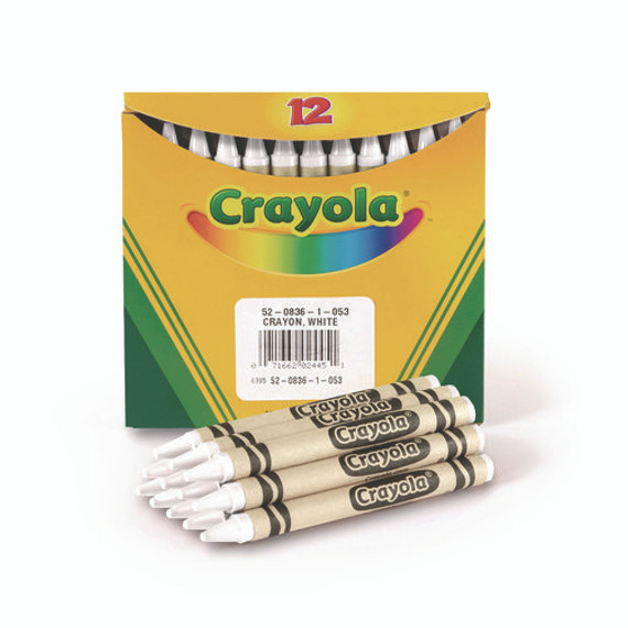 Bulk Crayons, White, 12/box