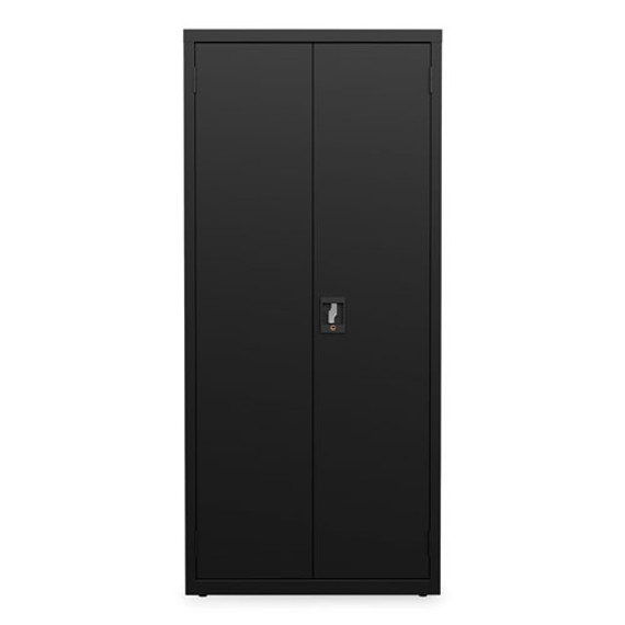 Economy Assembled Storage Cabinets, 3 Shelves, 30" X 15" X 66", Black