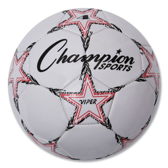 Viper Soccer Ball, No. 4 Size, 8" To 8.25" Diameter, White