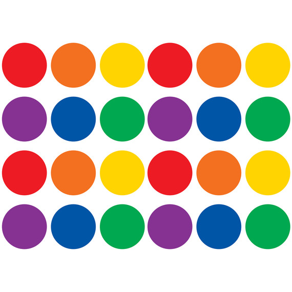 Spot On Dry-Erase Desktop Writing Spots Colorful Circles - 4", 12 Per Pack, 2 Packs