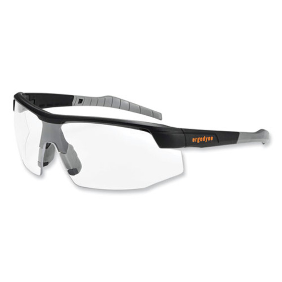 Skullerz Skoll Safety Glasses, Matte Black Nylon Impact Frame, Anti-fog Clear Polycarbonate Lens