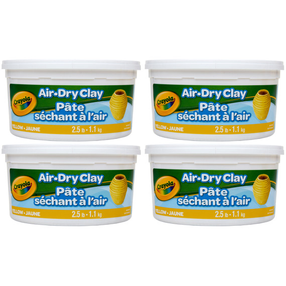 Air Dry Clay, 2.5lb Tub, Yellow, Pack of 4