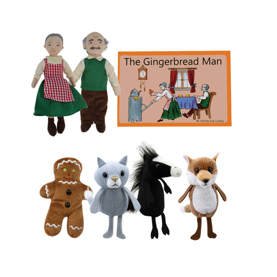 The Gingerbread Boy Finger Puppets and Book Set