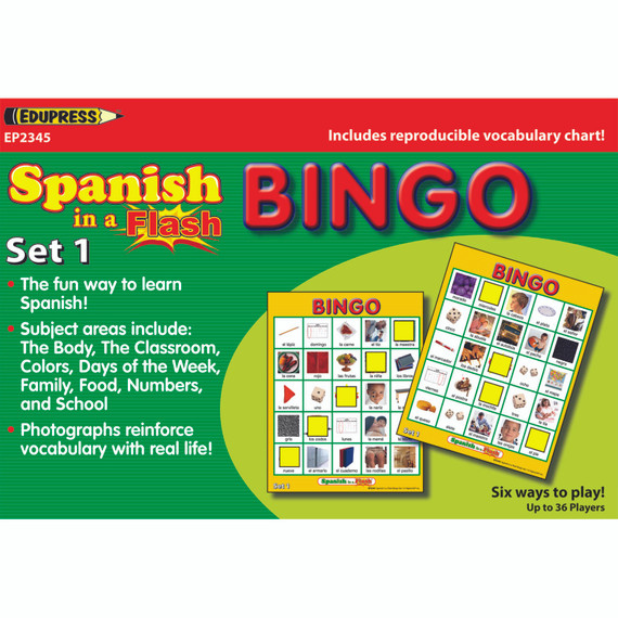 Spanish in a Flash Bingo, Set 1