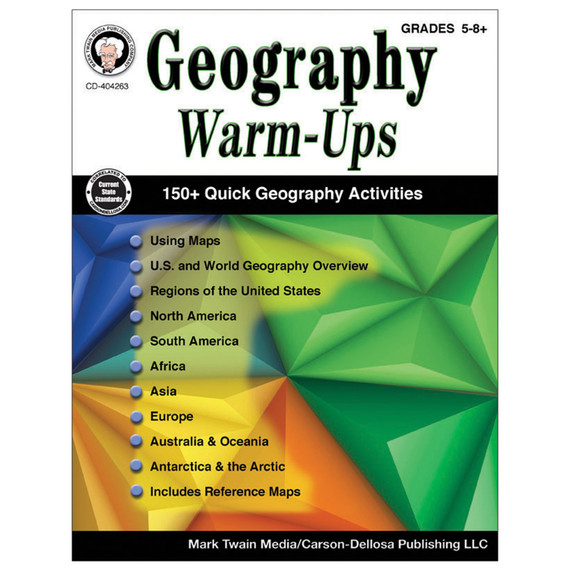 Geography Warm-Ups Resource Book, Grade 5-8, Paperback