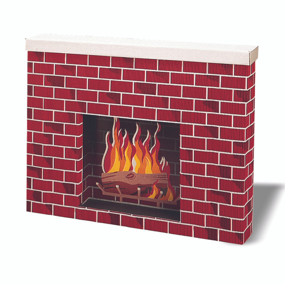 Corrugated Fireplace, Tu-Tone Brick, 30"H x 38"W x 7"D, 1 Fireplace