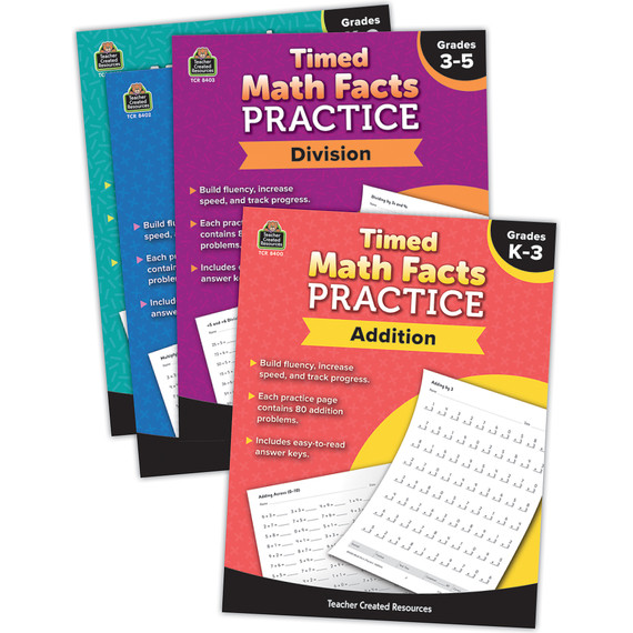 Timed Math Facts Practice Set of 4