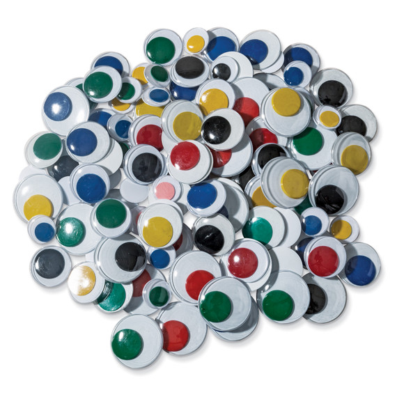 Jumbo Wiggle Eyes, Multi-Color, Assorted Sizes, 100 Pieces