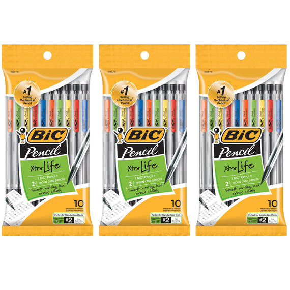 Mechanical Pencils, 0.7mm, 10 Per Pack, 3 Packs