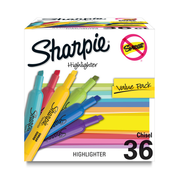 Tank Style Highlighters, Assorted Ink Colors, Chisel Tip, Assorted Barrel Colors, 36/pack - SAN2157487