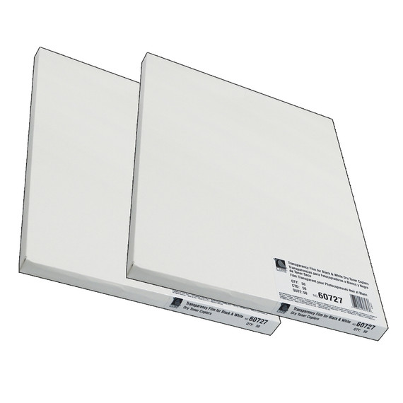 Plain Paper Copier Transparency Film, Clear, 8 1/2 x 11, 50 Sheets Per Pack, 2 Packs