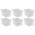 Plastic Multi-Purpose Bin, Clear, Pack of 6