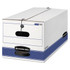 Stor/file Medium-duty Strength Storage Boxes, Letter Files, 12.25" X 24.13" X 10.75", White/blue, 4/carton