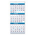 Recycled Three-month Format Wall Calendar, Vertical Orientation, 12.25 X 26, White Sheets, 14-month (dec-jan): 2023-2025