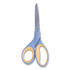 Titanium Bonded Scissors, Left Handed, 8" Long, 3.5" Cut Length, Straight Gray/yellow Handle