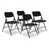 200 Series Premium All-steel Double Hinge Folding Chair, Supports Up To 500 Lb, 17.25" Seat Height, Black, 4/carton