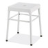 Steel Guestbistro Stool, Backless, Supports Up To 250 Lb, 18" Seat Height, White Seat, White Base