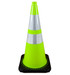 28" Fluorescent Green Cone W/ 4" And 6" Reflective Collars