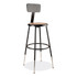 6200 Series 25" To 33" Height Adjustable Heavy Duty Stool With Backrest, Supports Up To 500 Lb, Brown Seat, Black Base