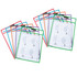 Write & Wipe Pockets with Markers, 5 Per Pack, 2 Packs