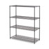 All-purpose Wire Shelving Starter Kit, Four-shelf, 60w X 24d X 72h, Black Anthracite Plus